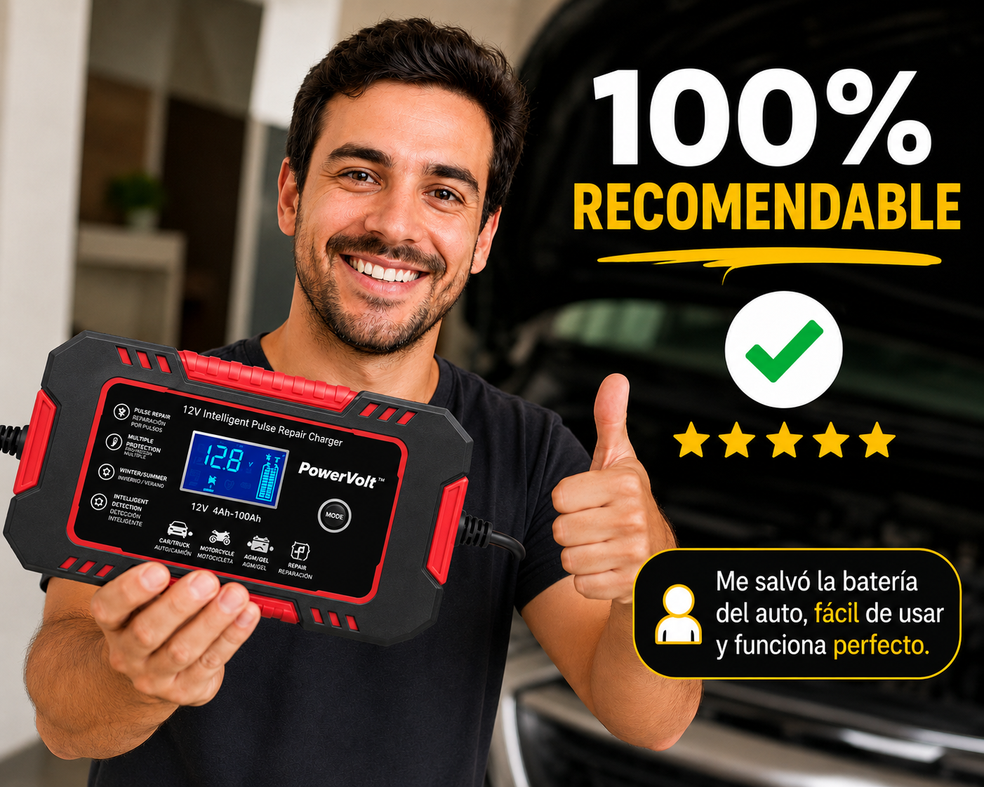 PowerVolt™- Recupera y protege tu batería automáticamente